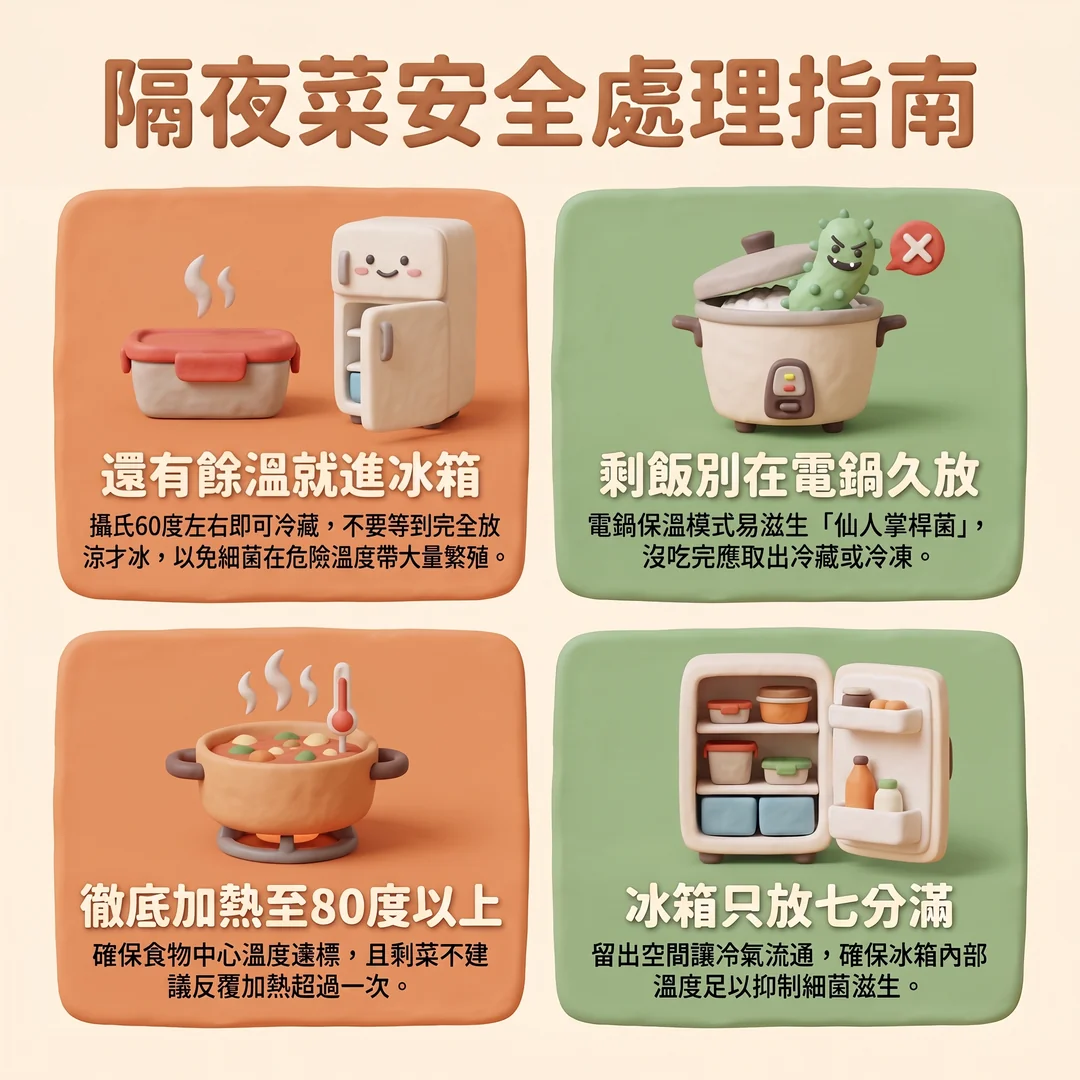 隔夜菜安全處理指南(圖/AI生成製圖)