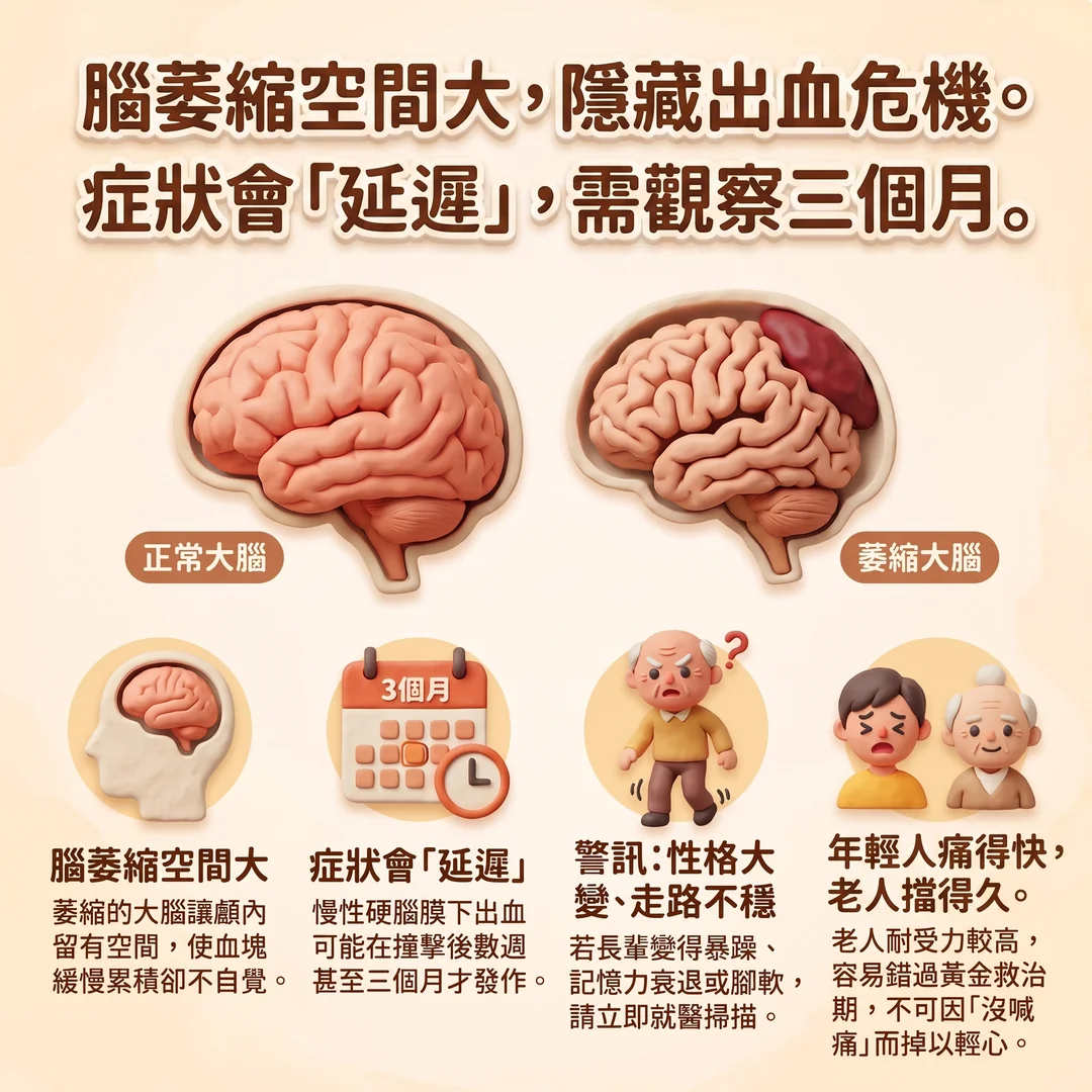 腦萎縮隱藏出血危機(圖/AI生成製圖)