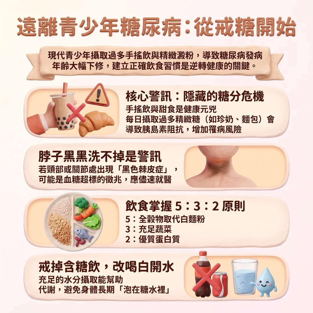 預防青少年糖尿病衛教指南(圖/AI生成製圖)