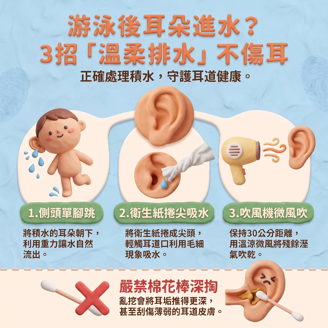 游泳後溫柔排水三招(圖/AI生成製圖)