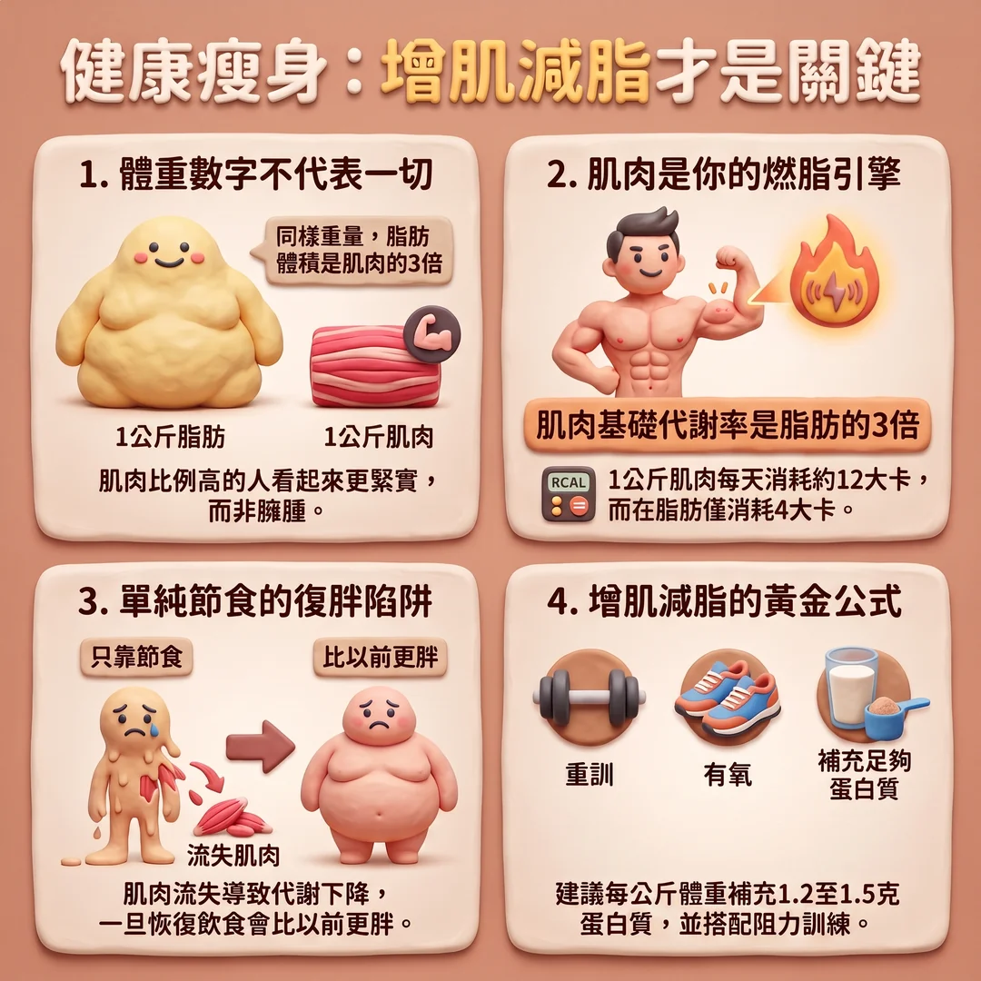 增肌減脂健康瘦身關鍵(圖/AI生成製圖)