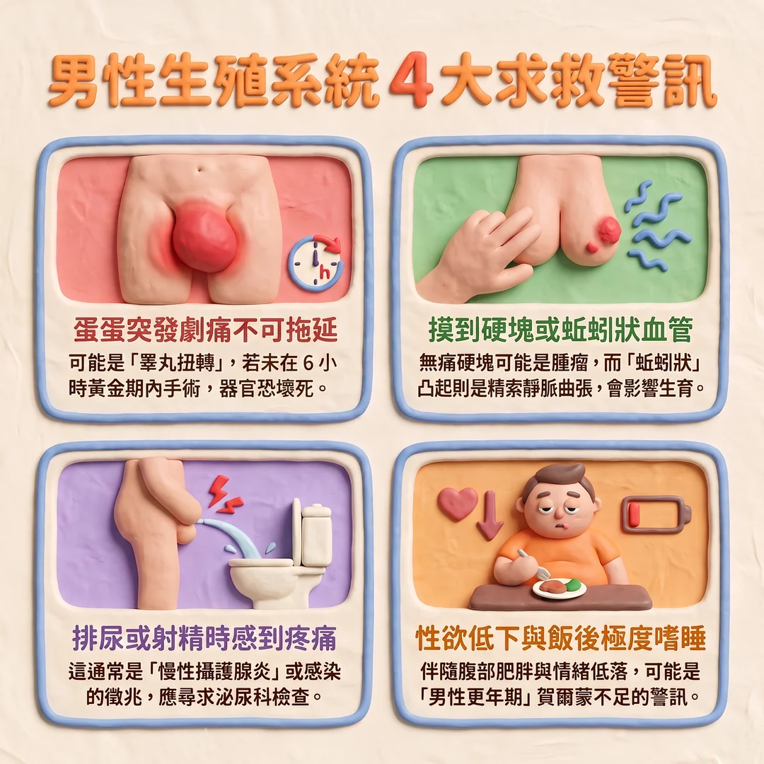 男性生殖系統四大警訊(圖/AI生成製圖)