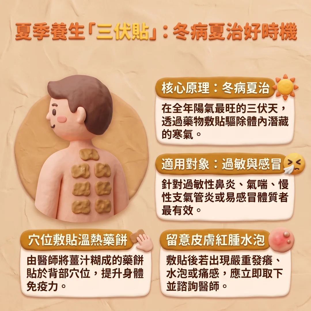 夏季三伏貼健康指南（圖／AI生成製圖）