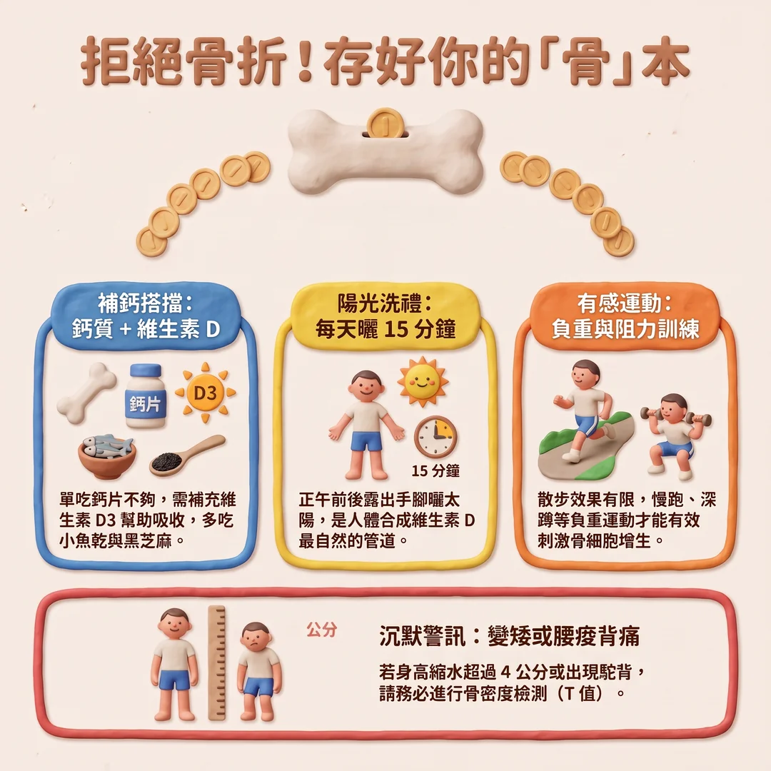 拒絕骨折！存好你的骨本（圖／AI生成製圖）