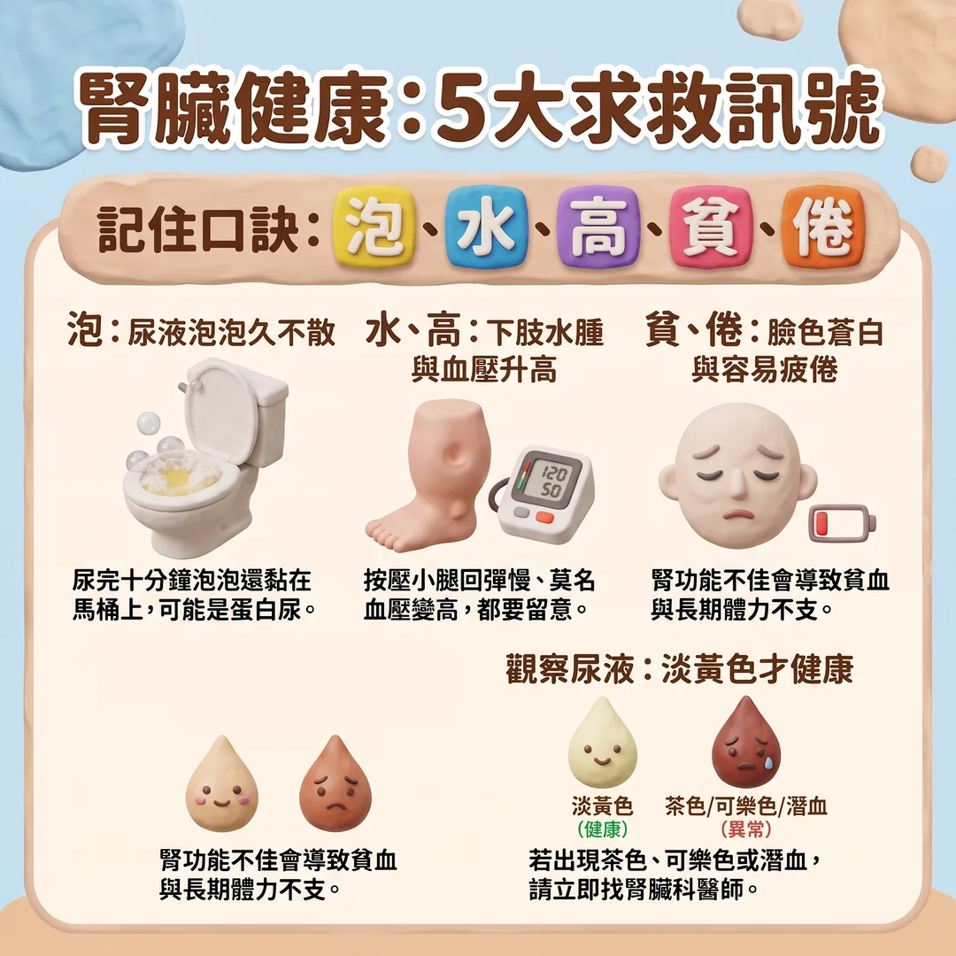 腎臟健康五大警訊(圖/AI生成製圖)