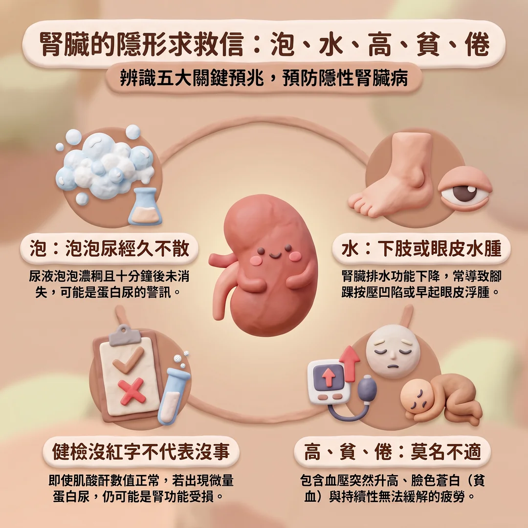 腎臟病五大警訊（圖／AI生成製圖）