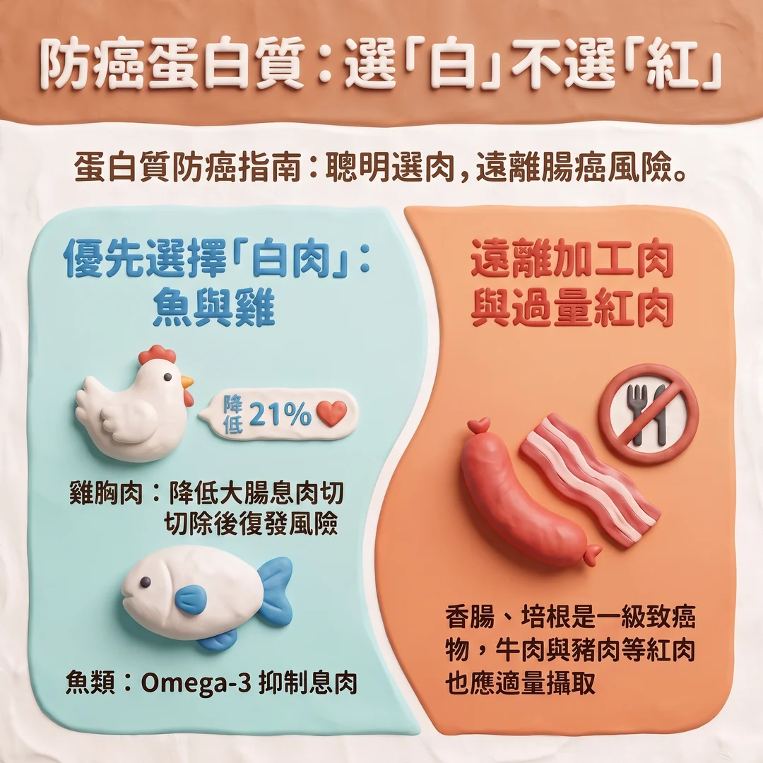 防癌蛋白質選擇指南（圖／AI生成製圖）