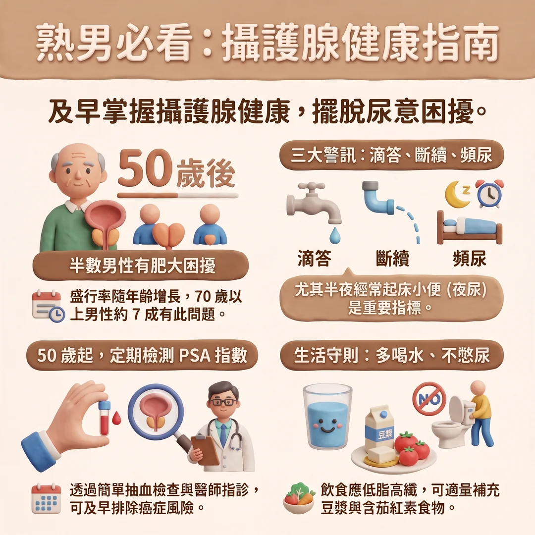 熟男攝護腺健康指南(圖/AI生成製圖)
