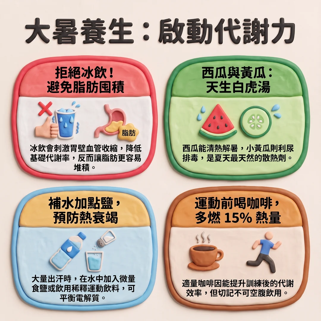 <a href='/search/tags/大暑養生/' target='_blank'>大暑養生</a>:啟動代謝力(圖/AI生成製圖)