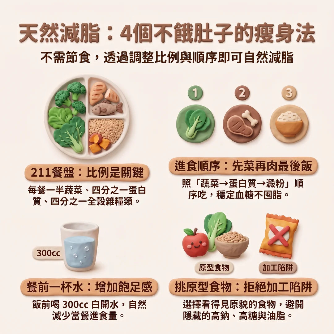 四個天然減脂瘦身方法（圖／AI生成製圖）
