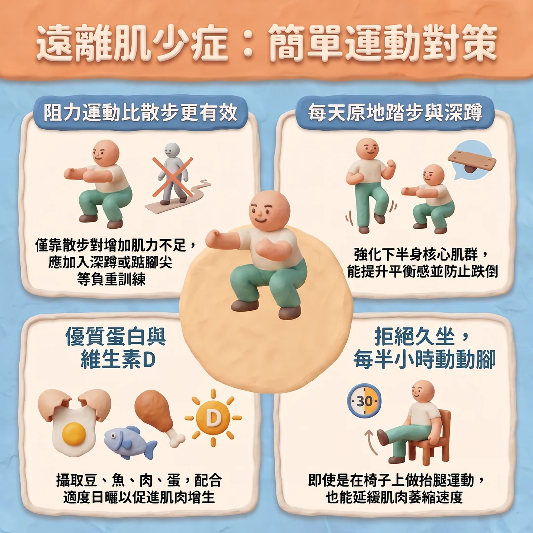 遠離肌少症的運動對策(圖/AI生成製圖)