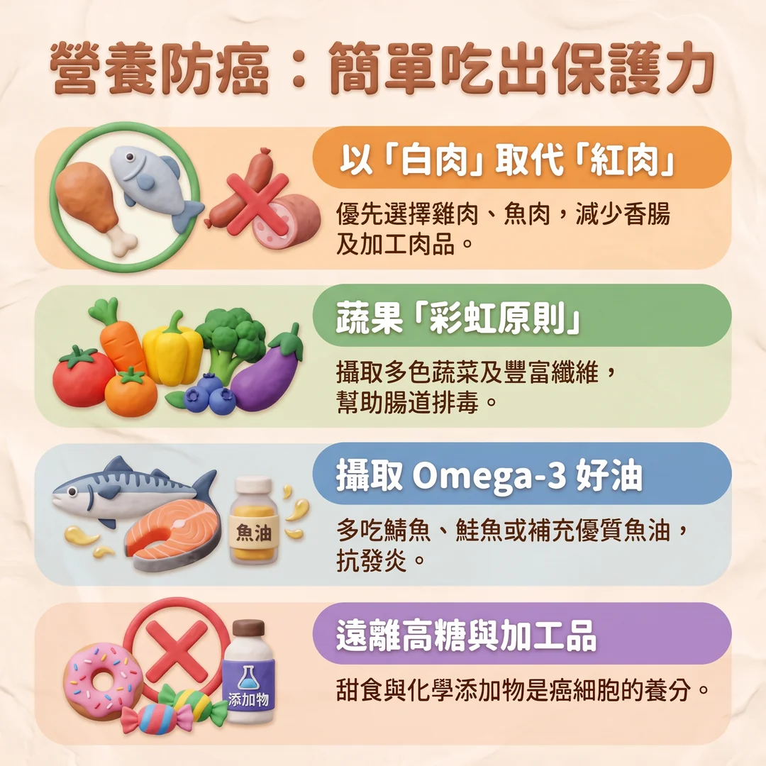 營養防癌:簡單吃出保護力(圖/AI生成製圖)