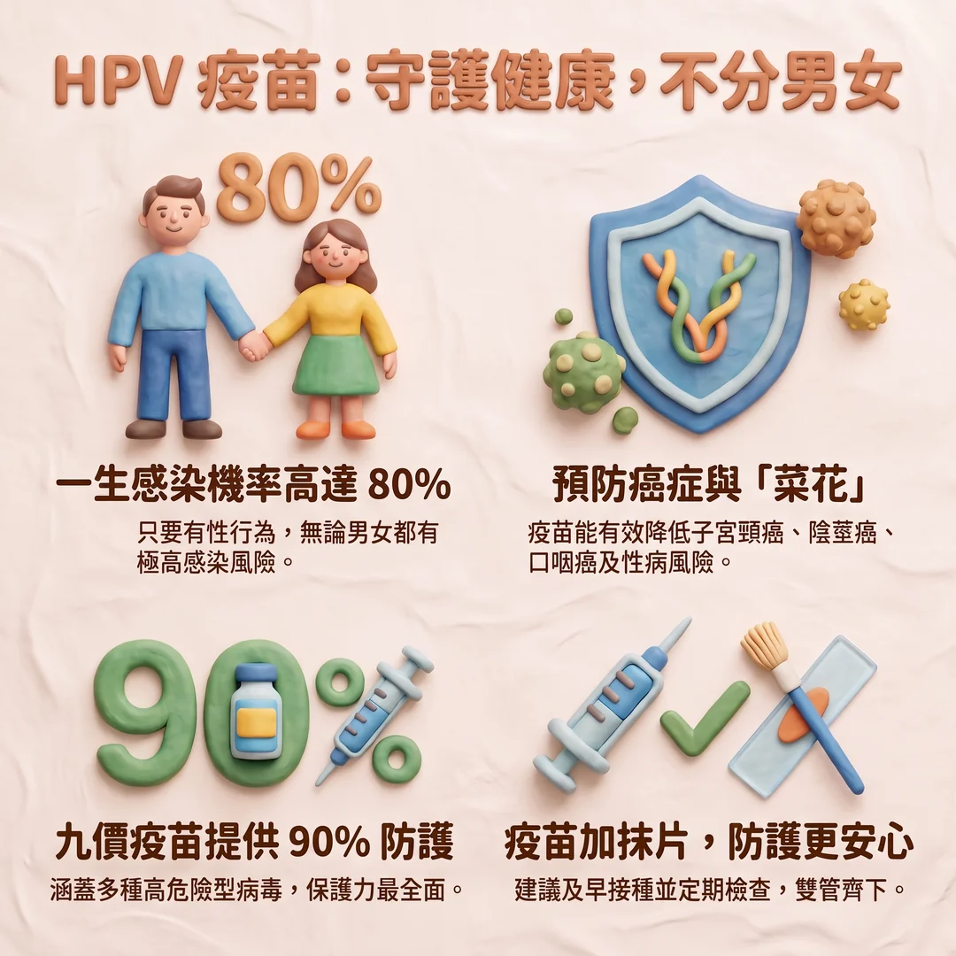 HPV疫苗健康防護指南(圖/AI生成製圖)