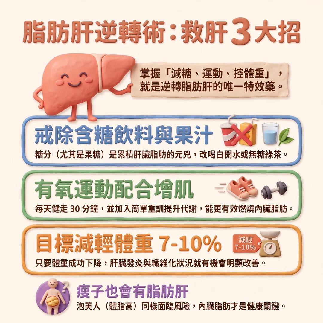 逆轉脂肪肝三大招(圖/AI生成製圖)