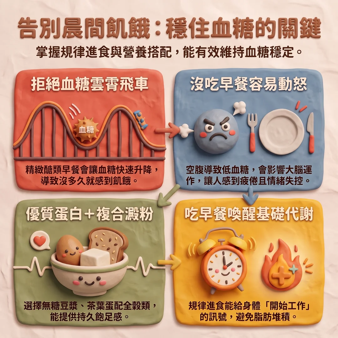 穩定血糖告別<a href='/search/tags/晨間飢餓/' target='_blank'>晨間飢餓</a>(圖/AI生成製圖)