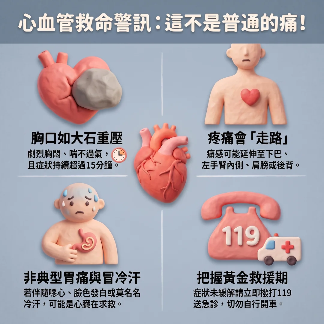 心血管救命警訊(圖/AI生成製圖)