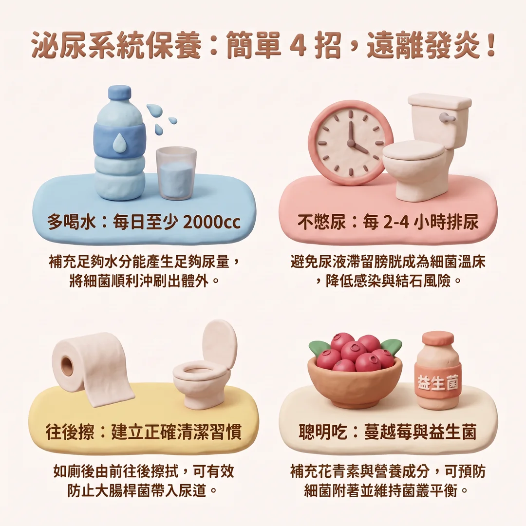 泌尿系統保養簡單四招（圖／AI生成製圖）