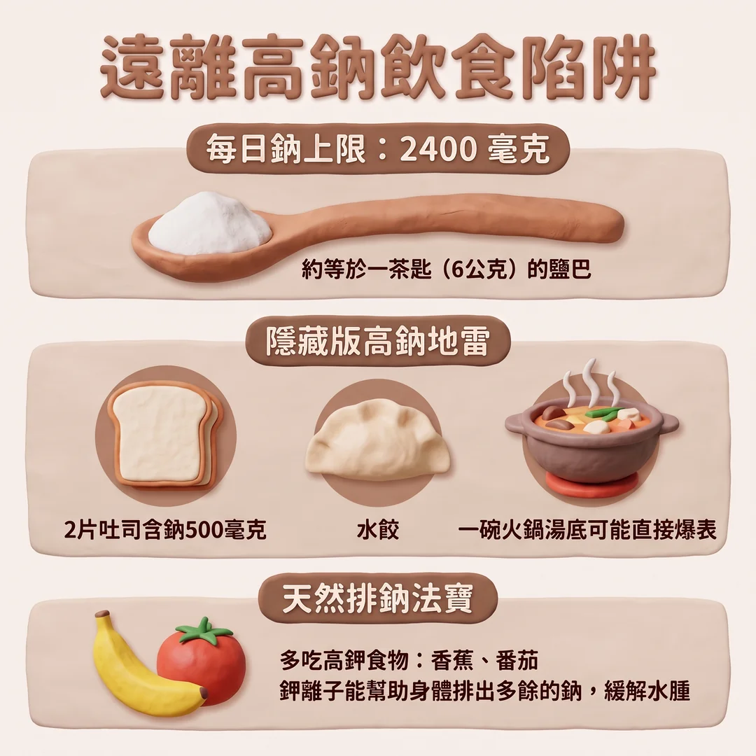 遠離高鈉飲食陷阱（圖／AI生成製圖）