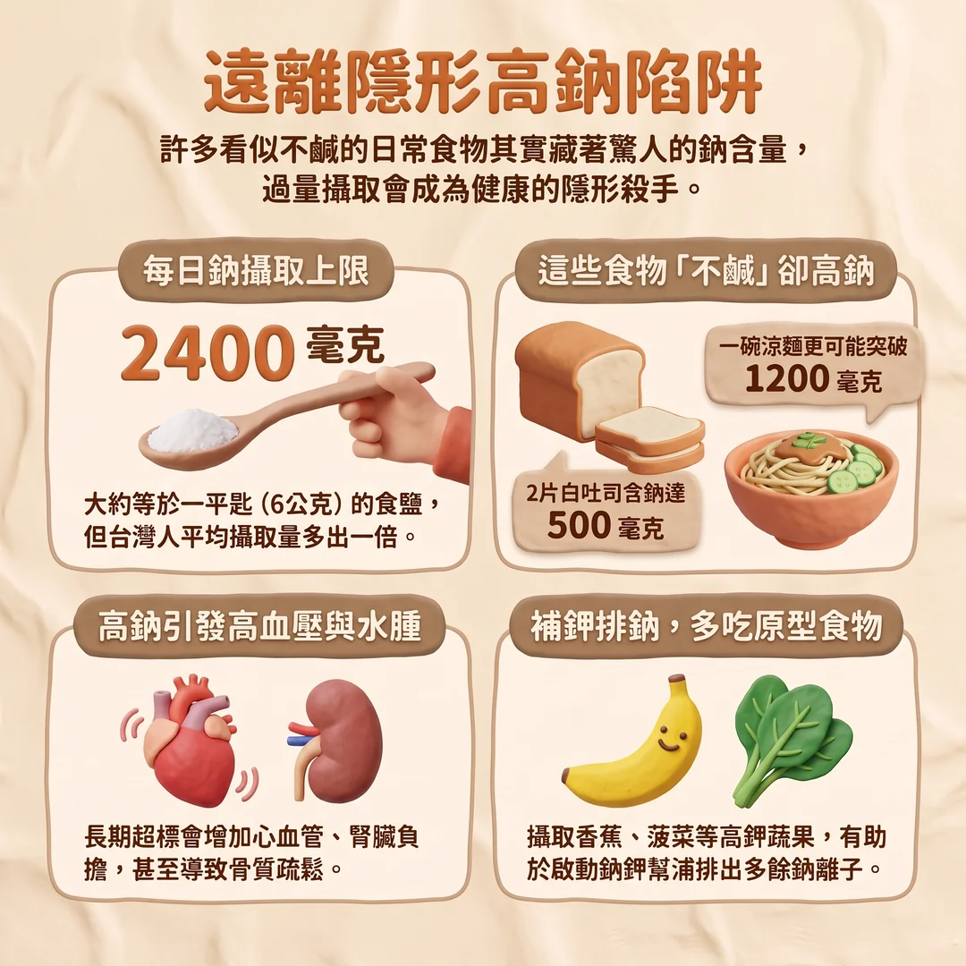 遠離隱形高鈉陷阱（圖／AI生成製圖）