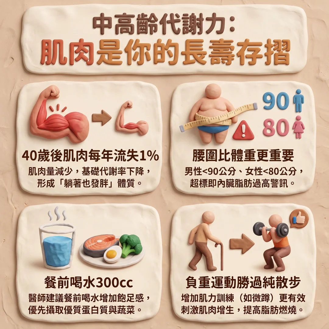 中高齡代謝與肌肉保健（圖／AI生成製圖）
