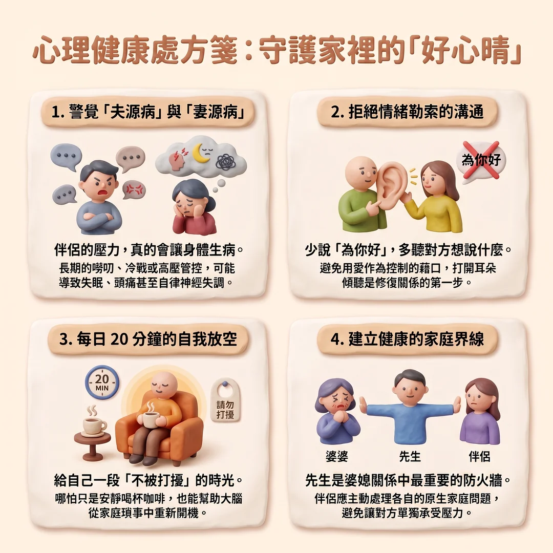 家庭<a href='/search/tags/心理健康/' target='_blank'>心理健康</a>處方箋（圖／AI生成製圖）