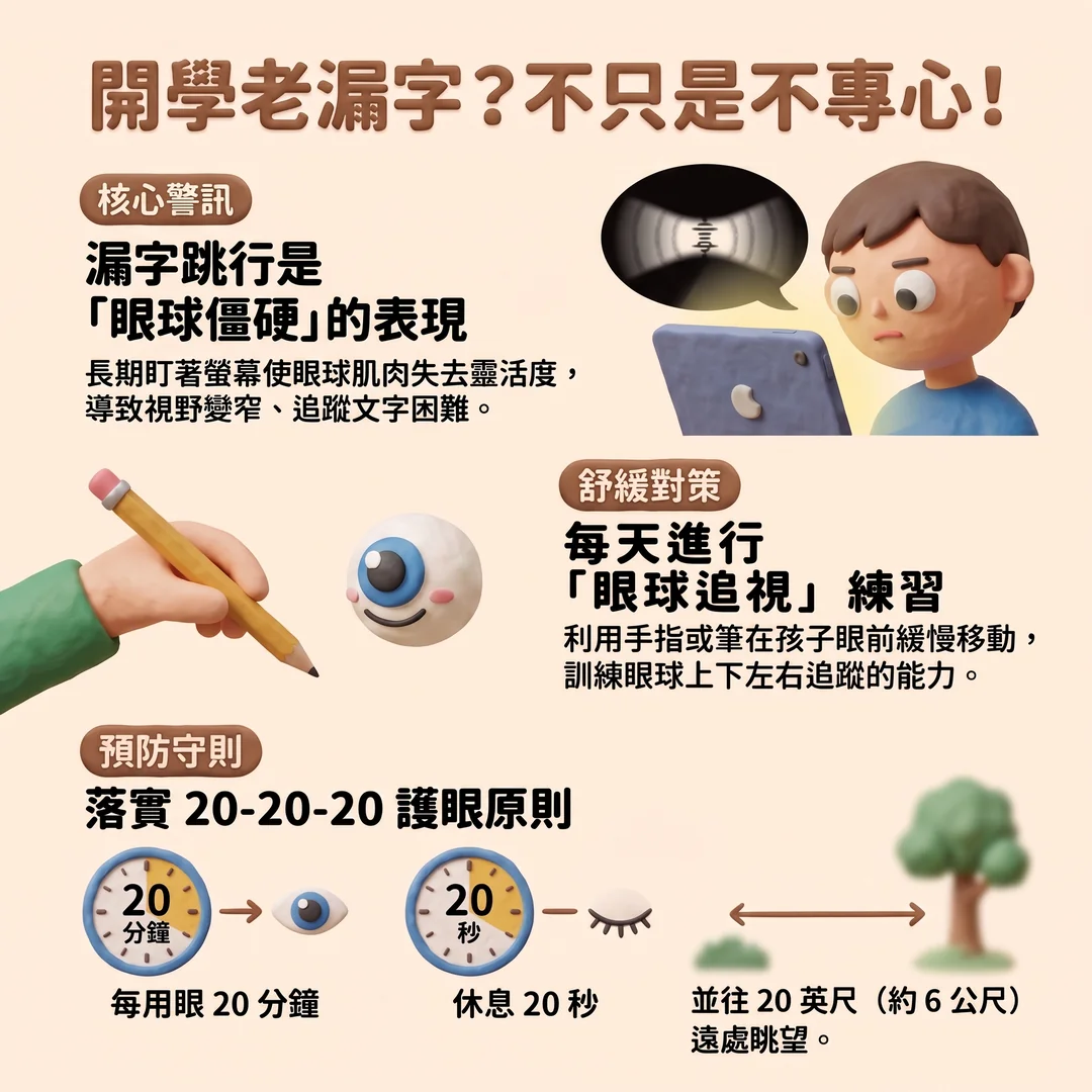 開學漏字護眼指南(圖/AI生成製圖)