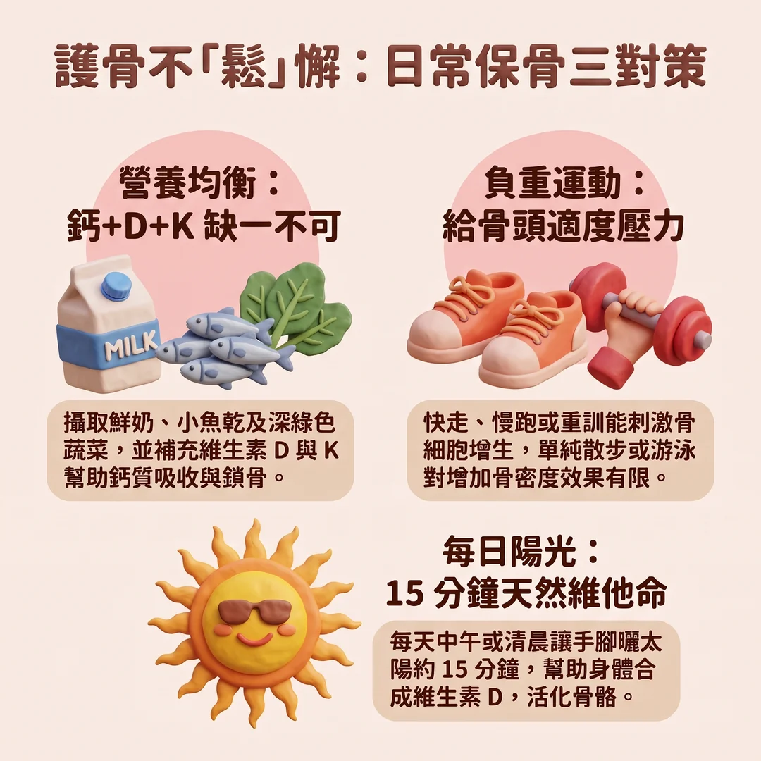 日常護骨三大對策(圖/AI生成製圖)