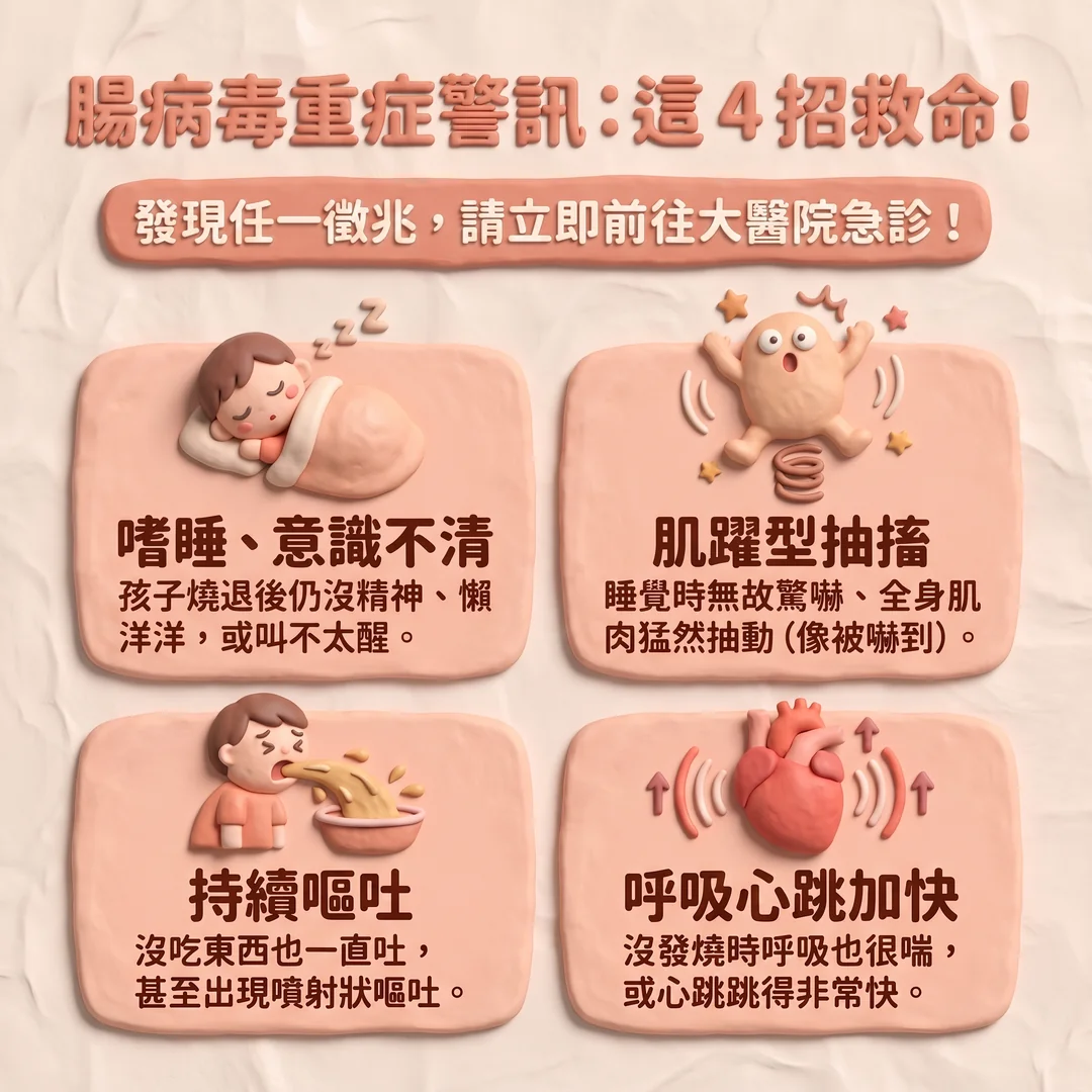 腸病毒重症四大警訊(圖/AI生成製圖)