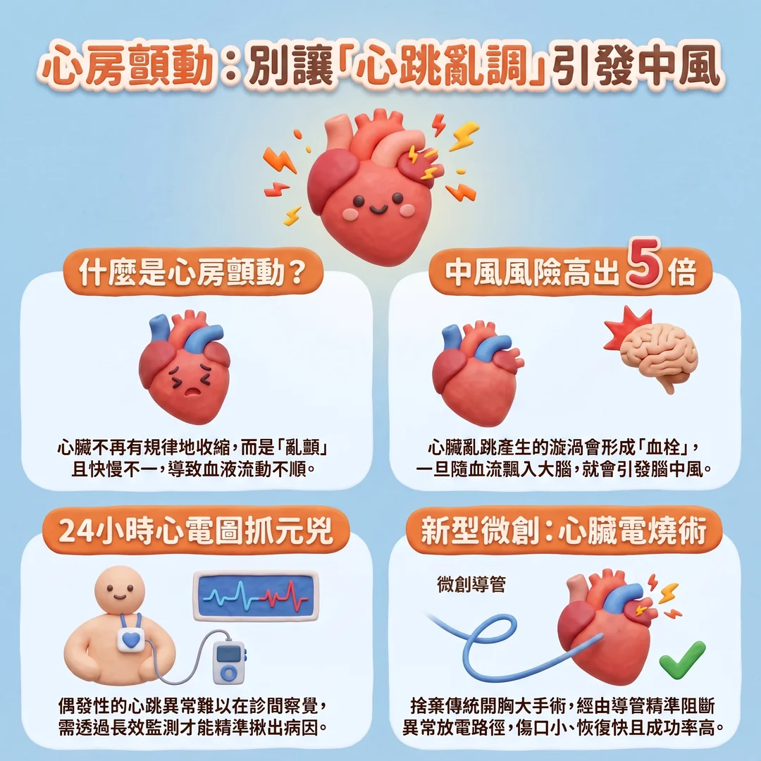 心房顫動與中風預防衛教(圖/AI生成製圖)