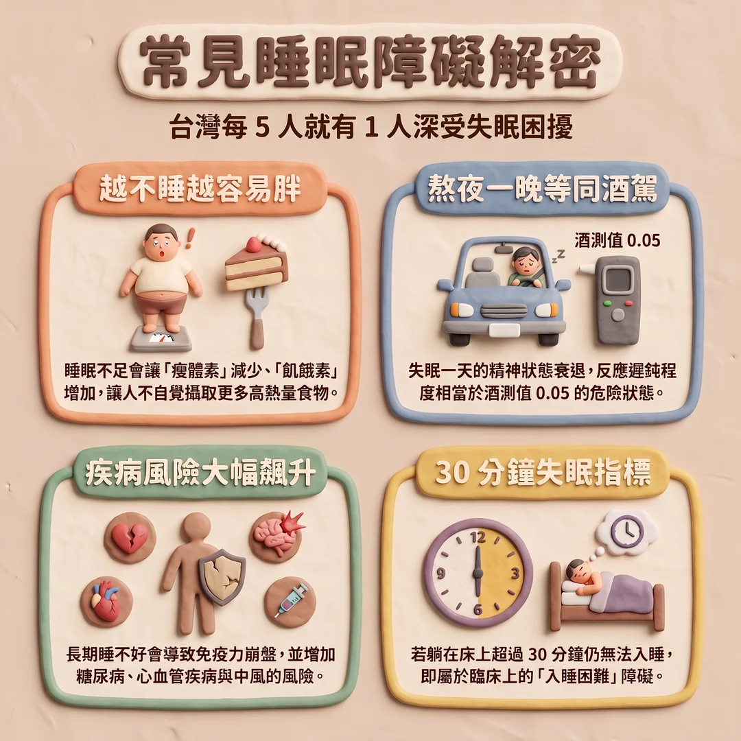 常見睡眠障礙解密(圖/AI生成製圖)