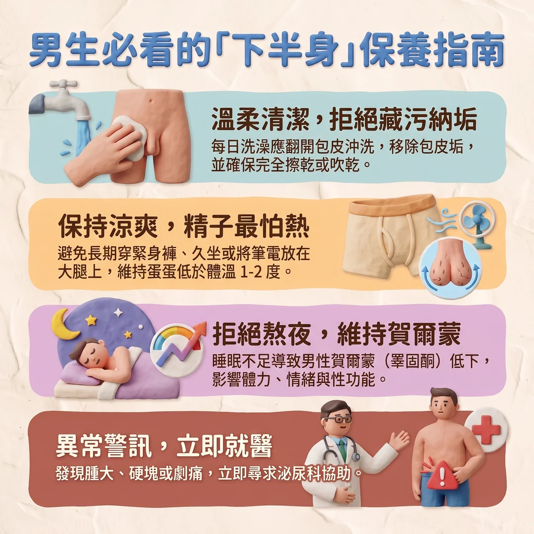 男生下半身保養指南(圖/AI生成製圖)