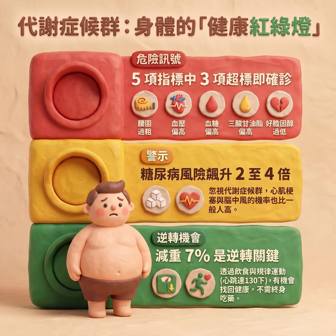 代謝症候群健康紅綠燈（圖／AI生成製圖）