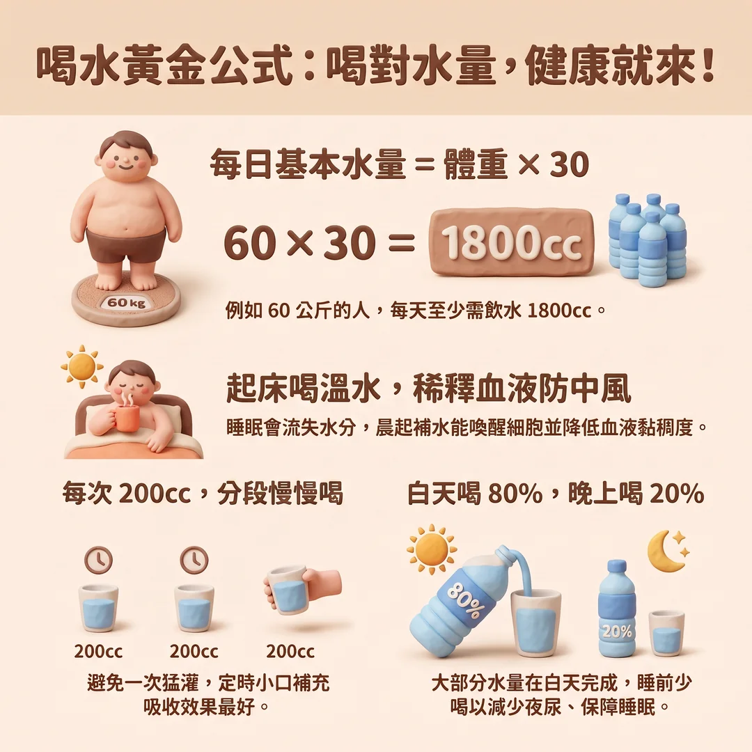 喝水黃金公式健康建議(圖/AI生成製圖)