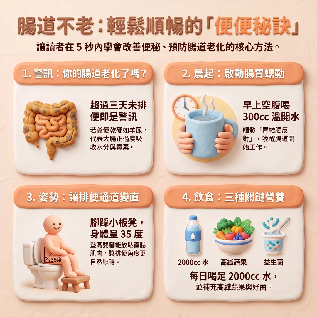 腸道健康排便秘訣(圖/AI生成製圖)