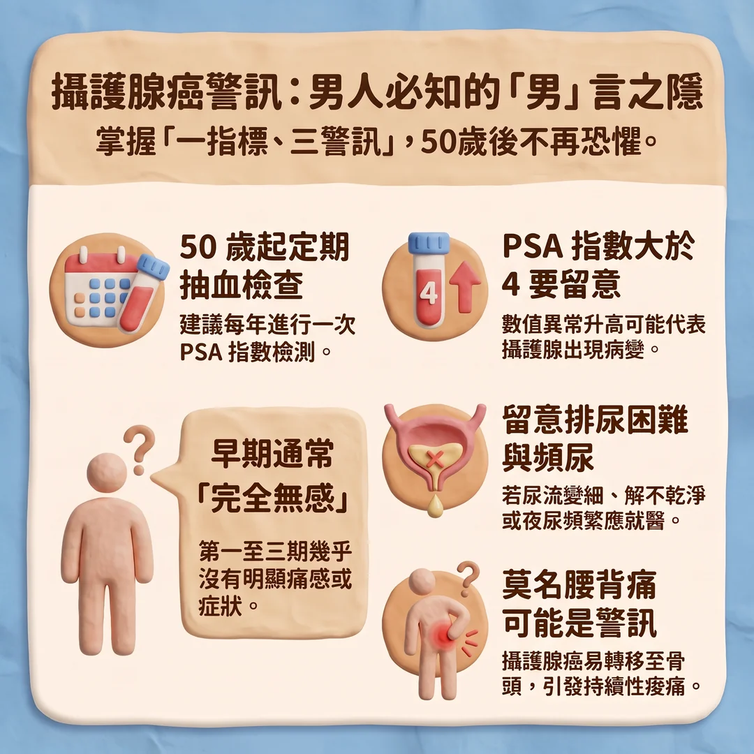攝護腺癌預防與警訊(圖/AI生成製圖)