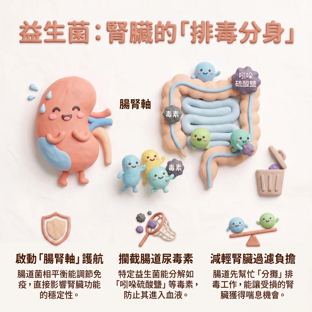 益生菌：腎臟排毒分身（圖／AI生成製圖）