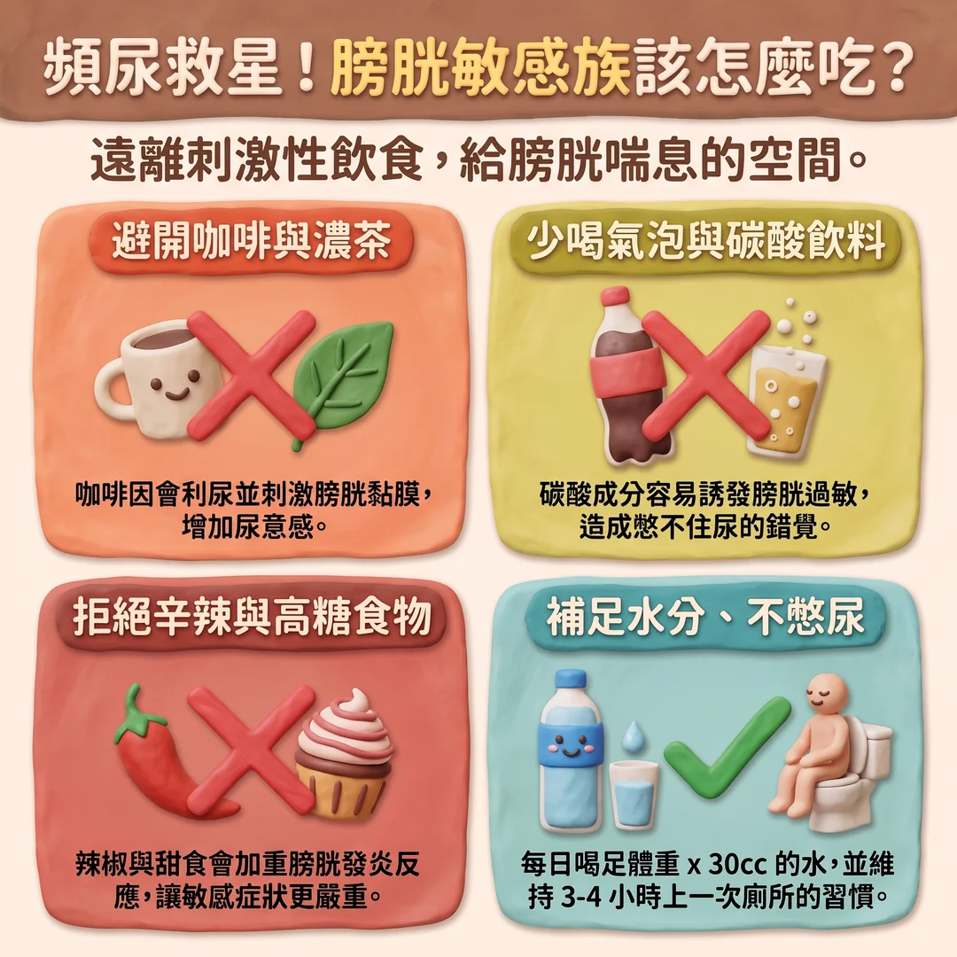 膀胱敏感族飲食建議(圖/AI生成製圖)