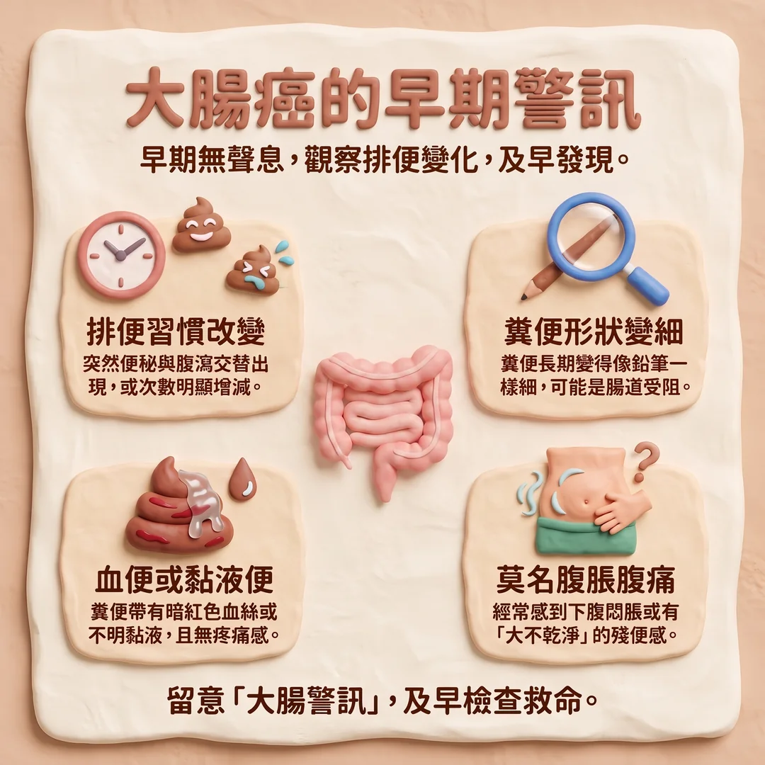 大腸癌早期警訊(圖/AI生成製圖)