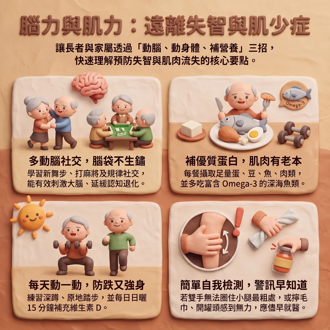 預防失智與肌少症指南(圖/AI生成製圖)