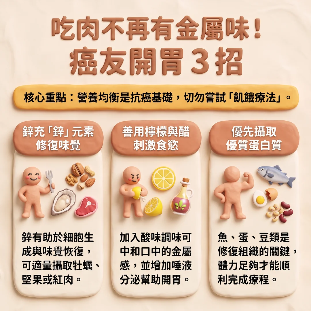 癌友開胃與味覺修復指南(圖/AI生成製圖)