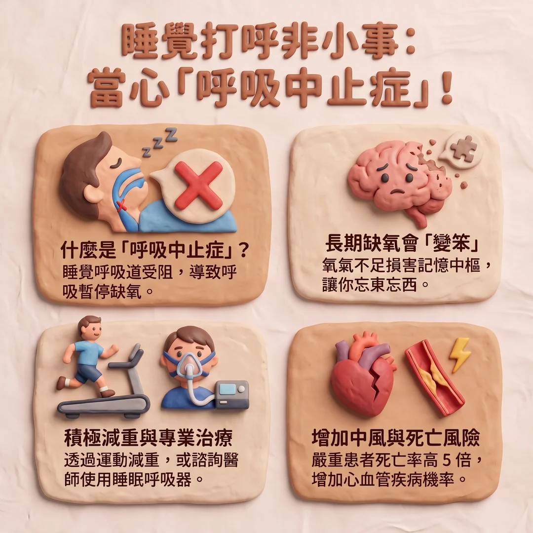 認識睡眠呼吸中止症(圖/AI生成製圖)