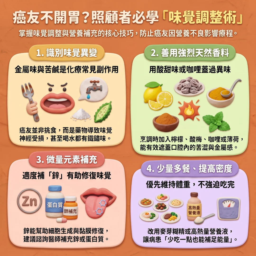 照顧者必學味覺調整術(圖/AI生成製圖)