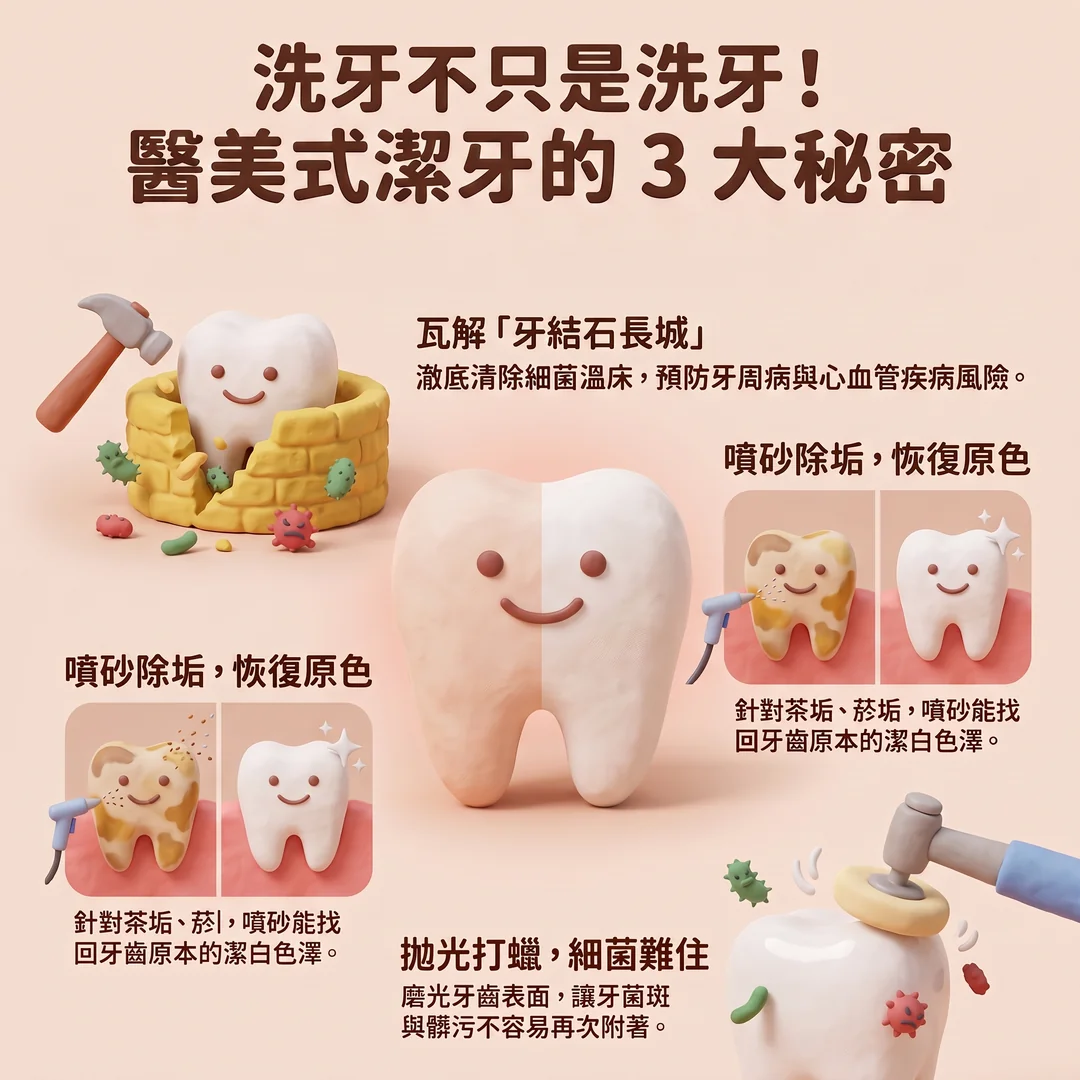 醫美式潔牙三大秘密(圖/AI生成製圖)