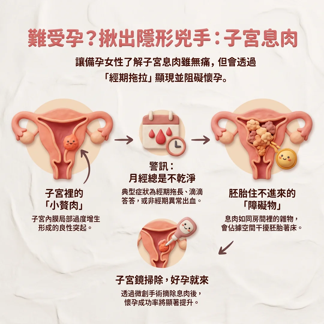 認識子宮息肉與懷孕(圖/AI生成製圖)