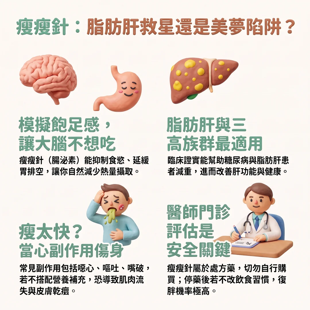 認識瘦瘦針功效與風險（圖／AI生成製圖）