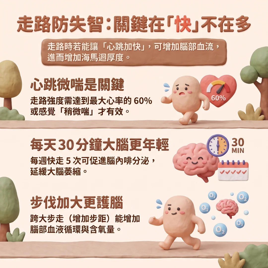 快走防失智健康指南(圖/AI生成製圖)