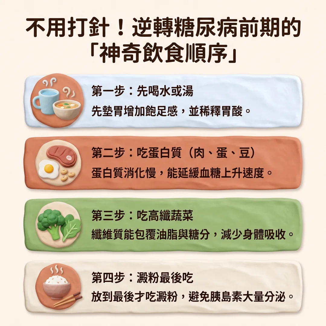 逆轉糖尿病前期飲食順序(圖/AI生成製圖)
