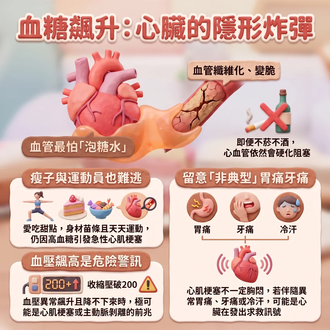 高血糖：心臟隱形炸彈（圖／AI生成製圖）