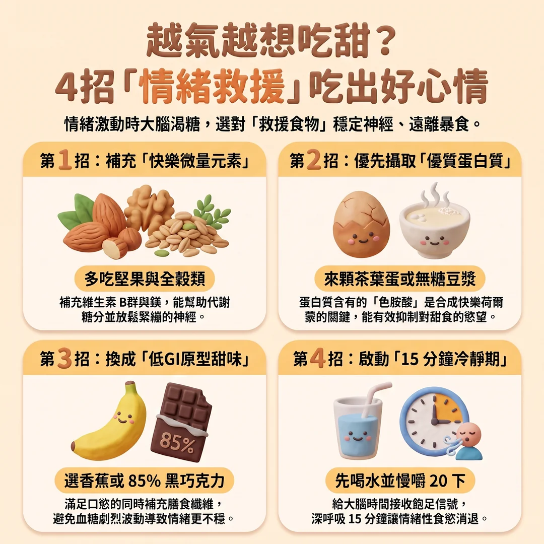 4招情緒救援吃出好心情（圖／AI生成製圖）