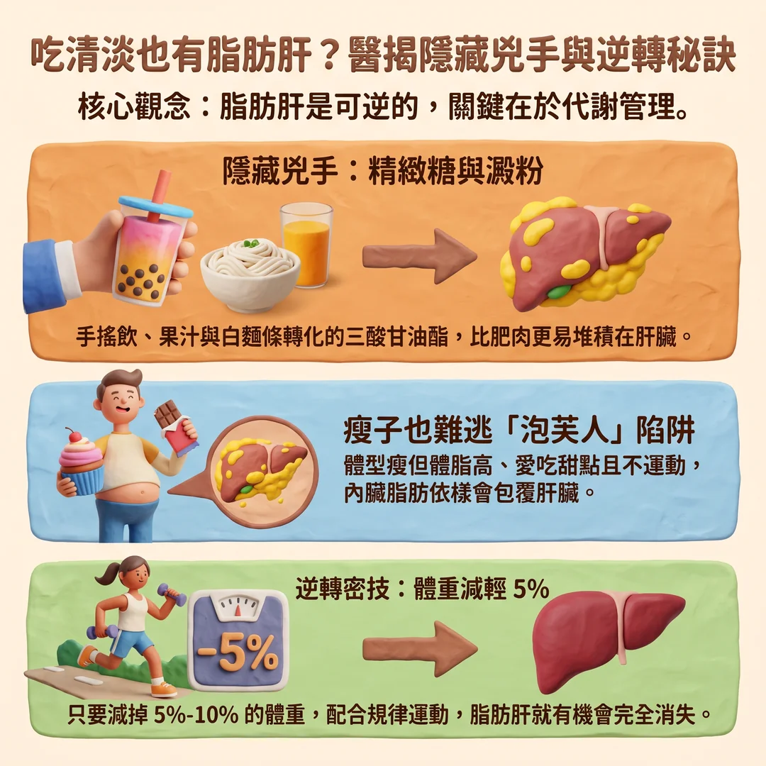 脂肪肝隱藏兇手與逆轉(圖/AI生成製圖)